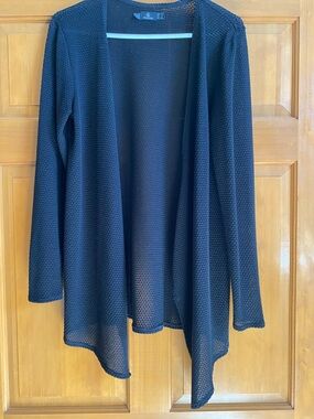 Volcom Open-Front Knit Cardigan in Black